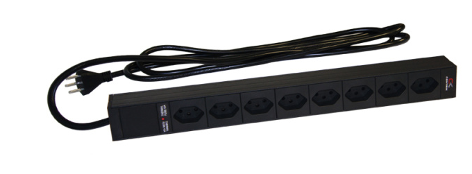Multiprise Rack 19 8 Prises avec Interrupteur 2m Noir